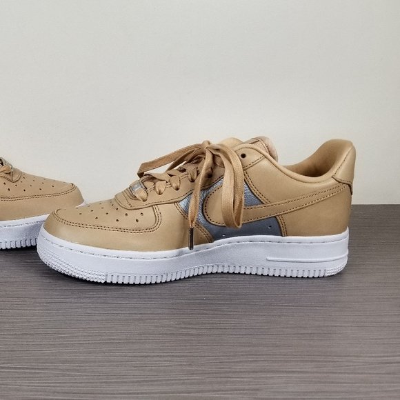 Nike Air Force 1 '07 SE Low Top Beige/Metallic Silver Women's Size 6.5 US / 37.5 - Picture 6 of 10